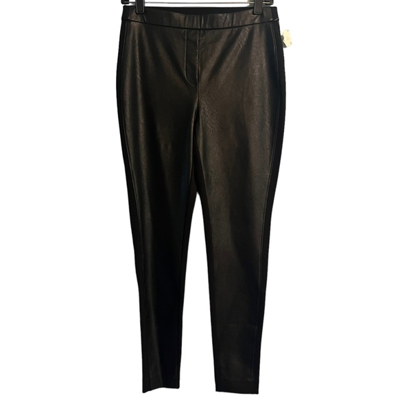 Chico’s Faux-Leather Front Ponte Black Leggings Size 4 (Chico’s 0) - Picture 12 of 15